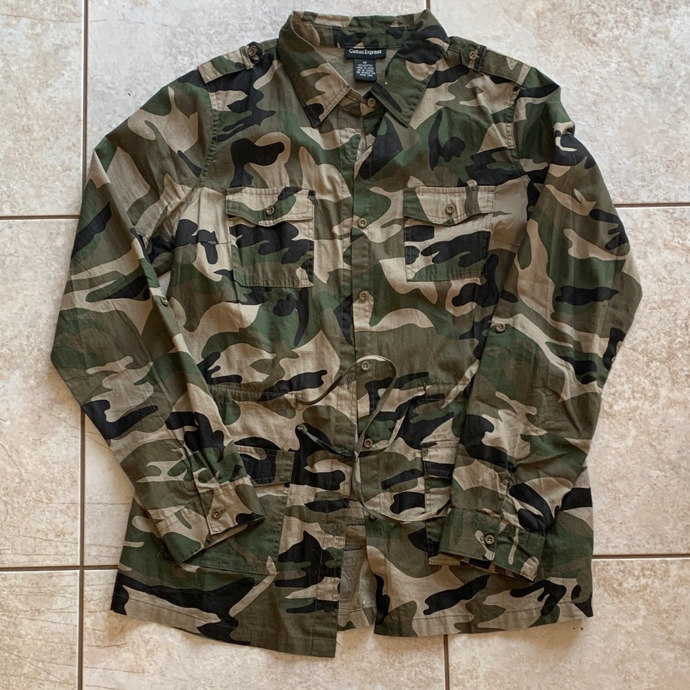 Cotton Express Camouflage Button-Down Shirt